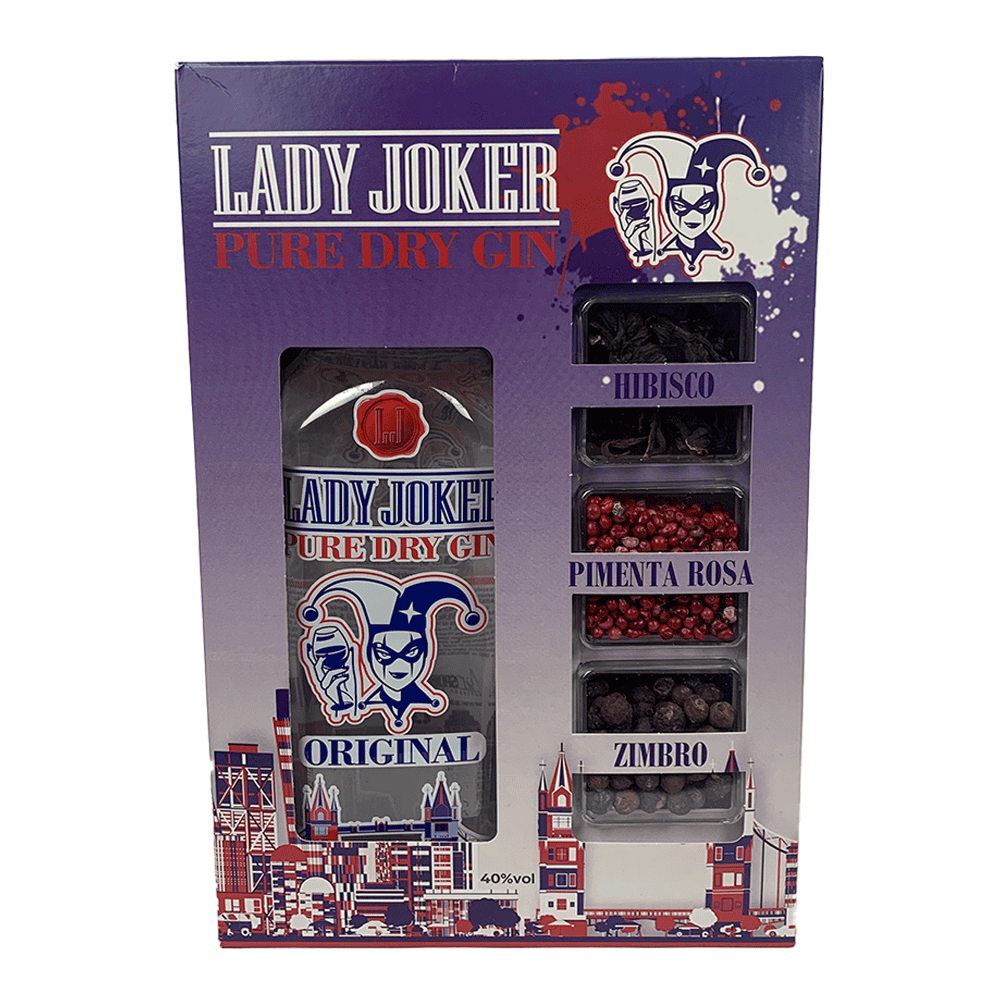 Kit Gin Lady Joker Original Pet 980ml c/ 3 Especiarias