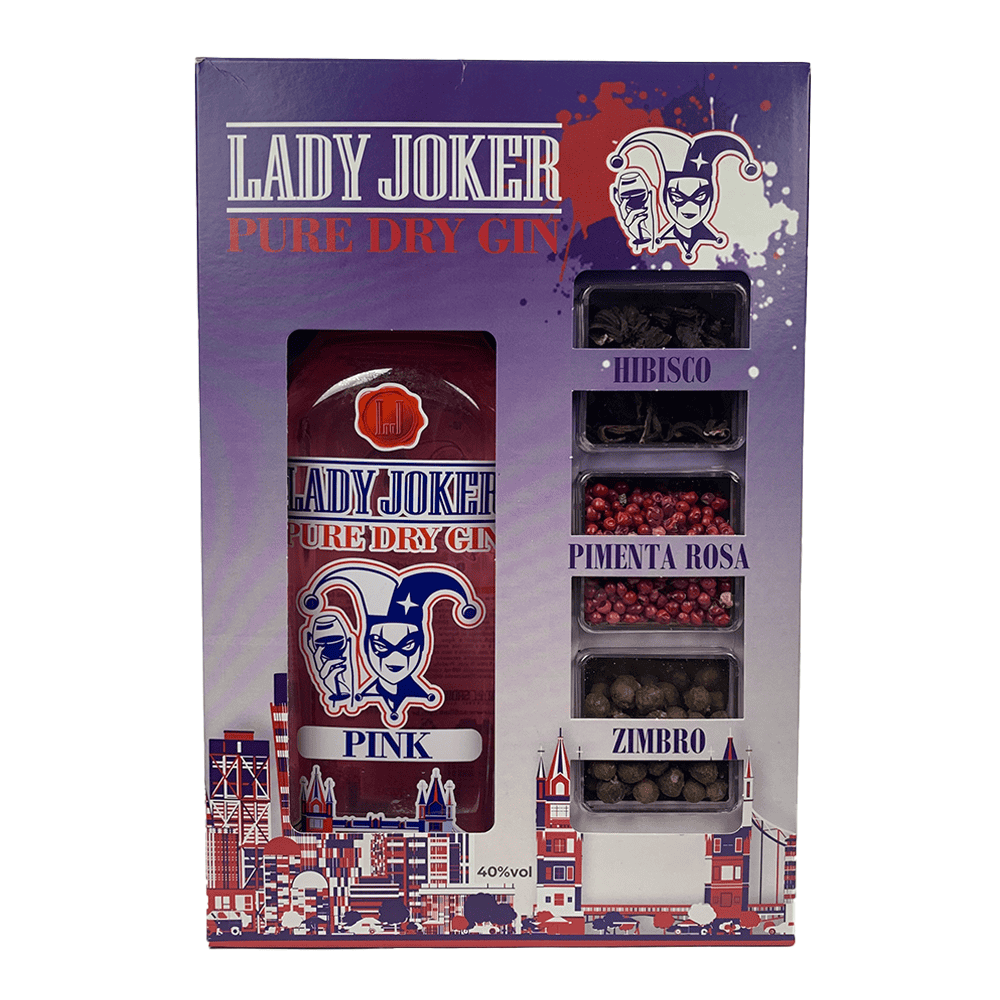 Kit Gin Lady Joker Pink Pet 980ml c/ 3 Especiarias