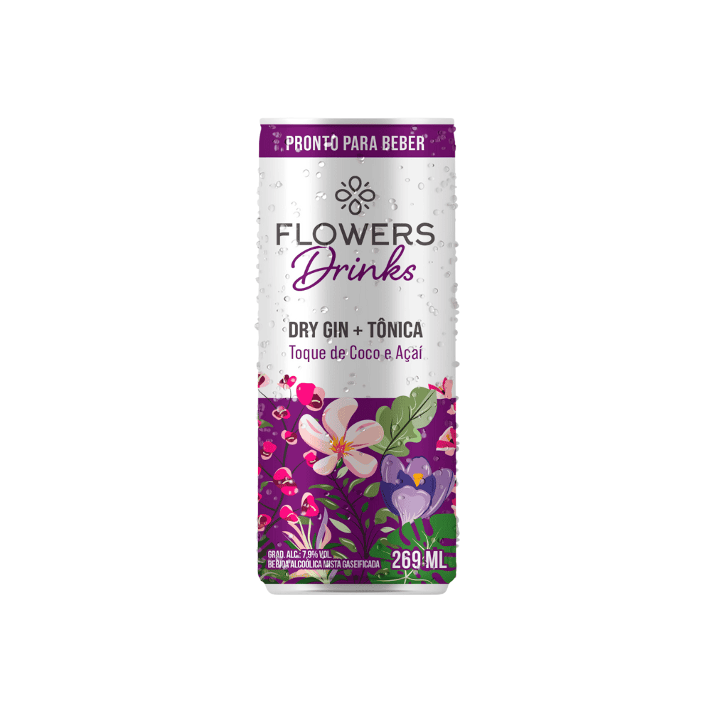 Gin Tônica Flowers Drinks Coco com Açaí 269ml