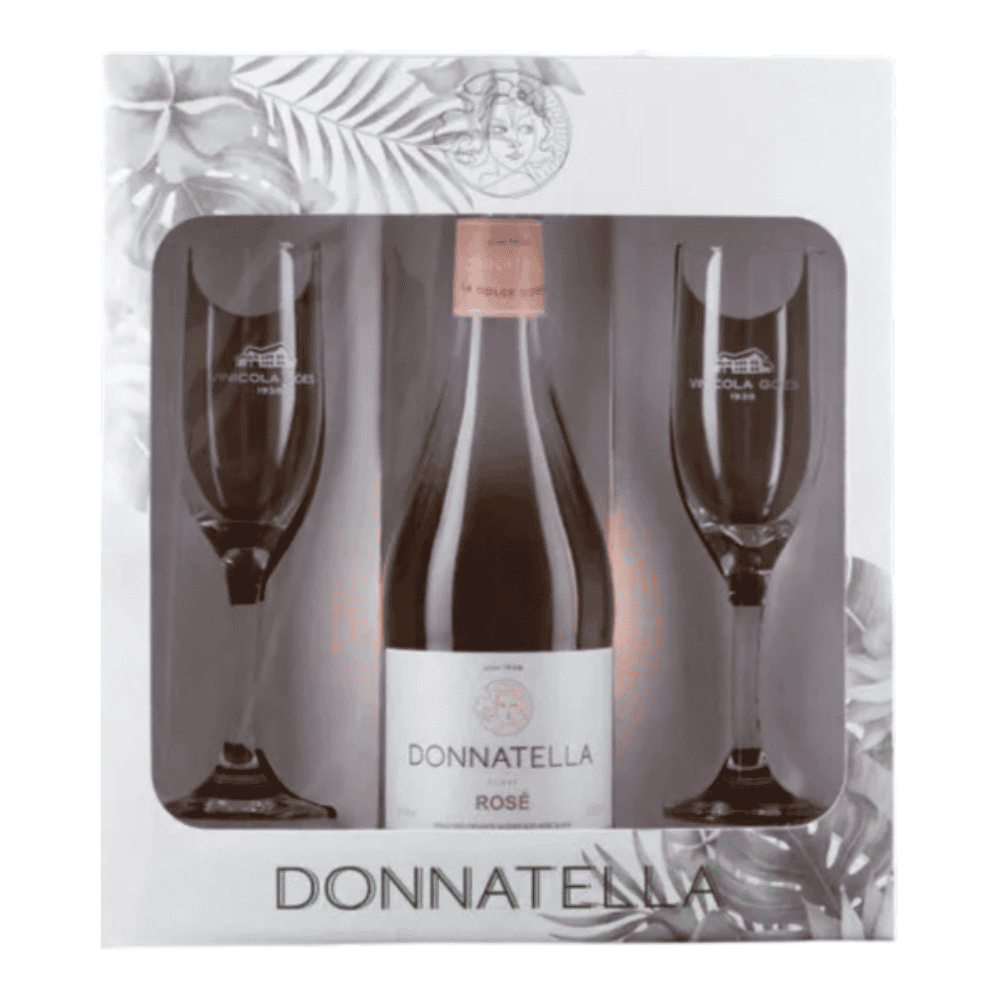 Kit Frisante Góes Donnatella Rosé Suave 660ml com 2 Taças