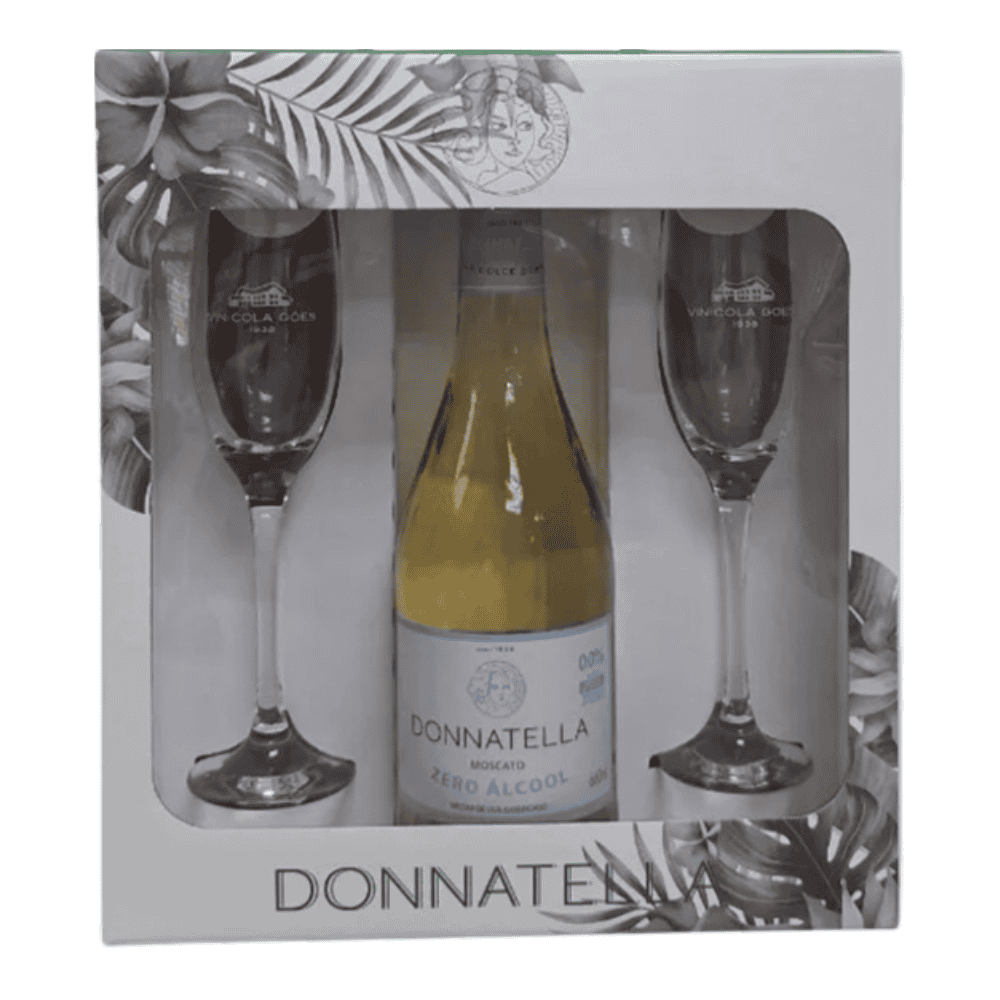 Kit Frisante Góes Donnatella Moscato Zero Álcool 660ml com 2 Taças