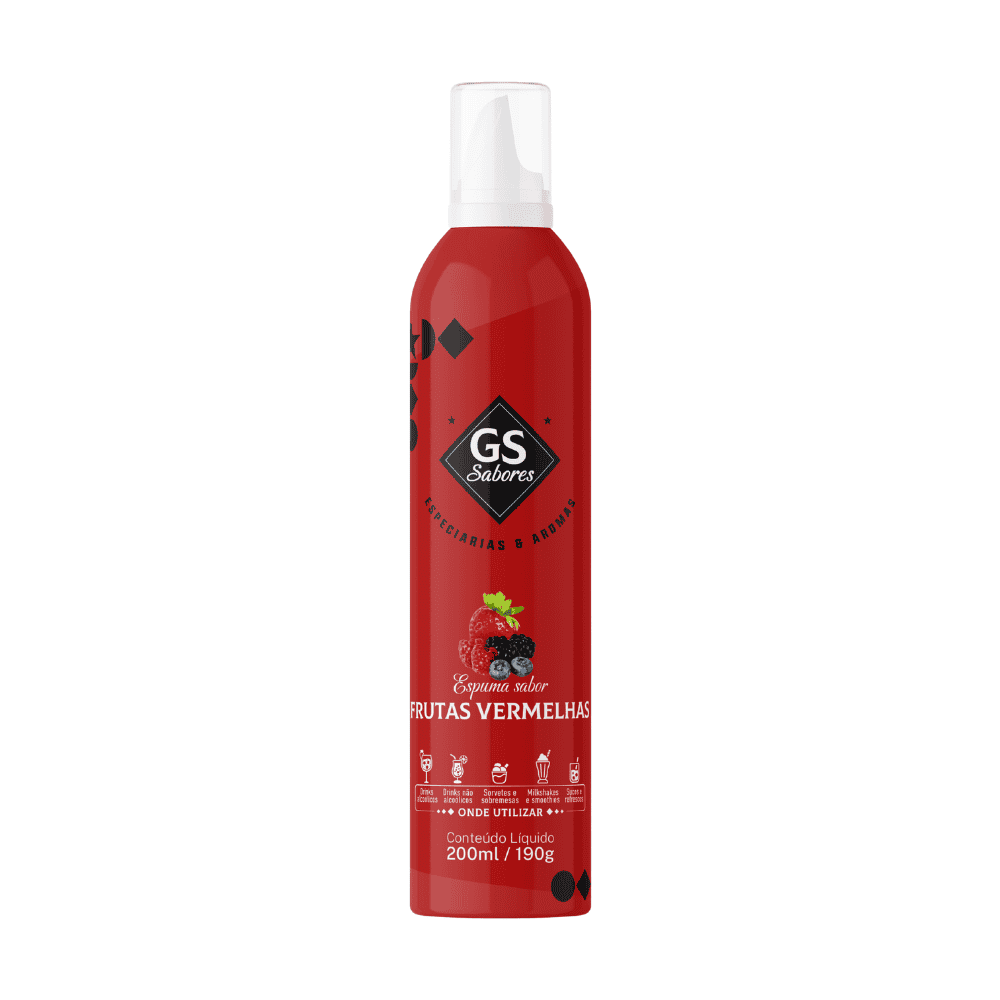 Espuma para Drinks GS Sabores Frutas Vermelhas 190gr