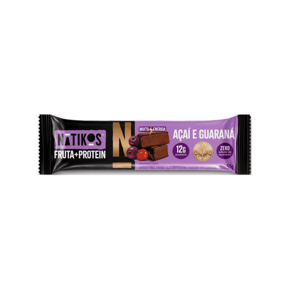 Barra de Frutas Proteica Açaí e Guaraná Nátikos 50g