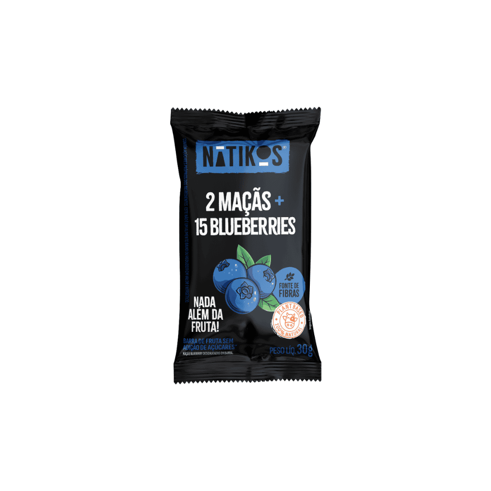 Barra de Frutas Maçã e Blueberry Nátikos 30g