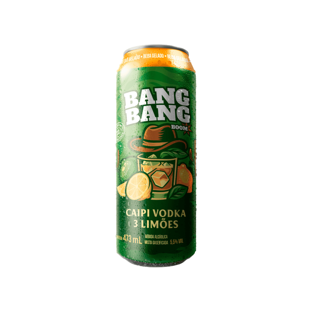 Bebida Mista Bang Bang Boom Caipi Vodka 3 Limões Lata 473ml
