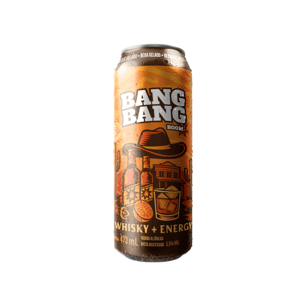 Bebida Mista Bang Bang Boom Whisky + Energy Lata 473ml