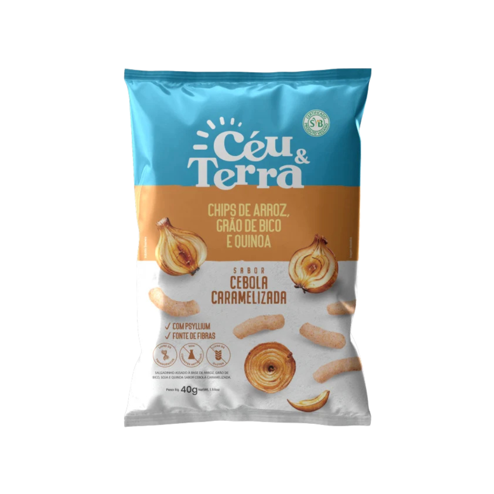 Chips de Arroz Céu e Terra Cebola Caramelizada 40gr