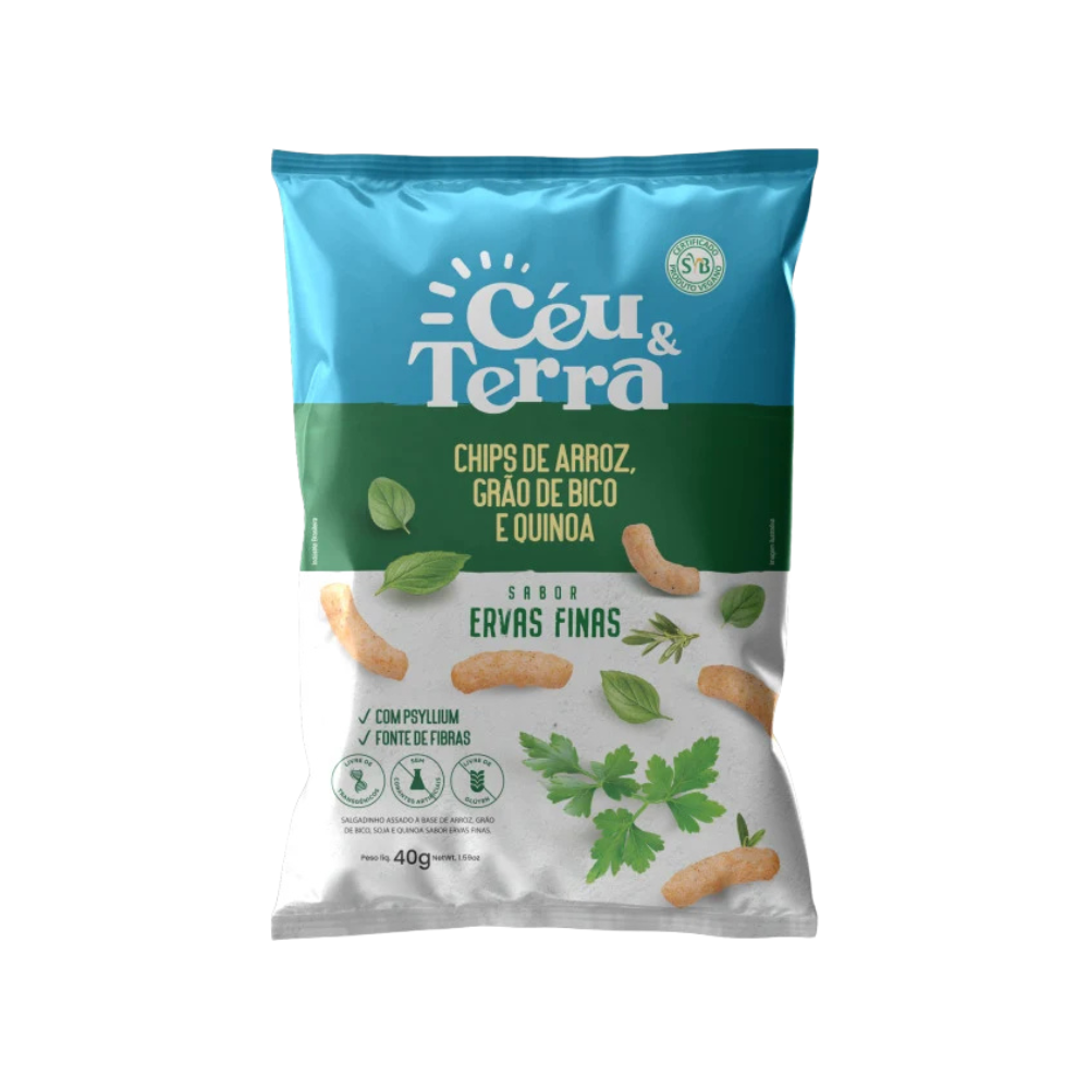 Chips de Arroz Céu e Terra Ervas Finas 40gr