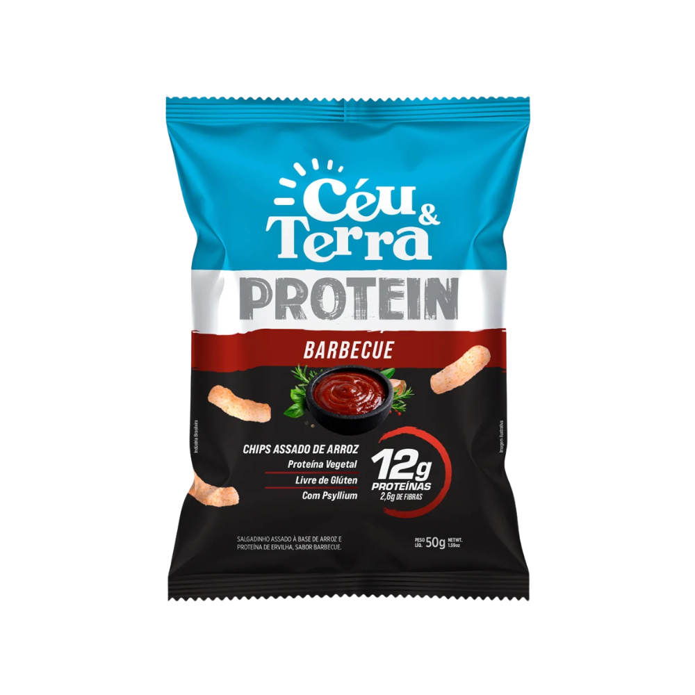 Chips de Arroz Proteico Céu e Terra Barbecue 50gr